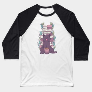 Books And Cat Baseball T-Shirt